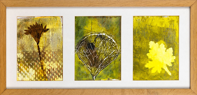 Series of botanical Gelli prints framed - by Luz Marloes. Bloedjes