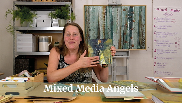 Mixed Media Angels Painting class Brave Art Academy